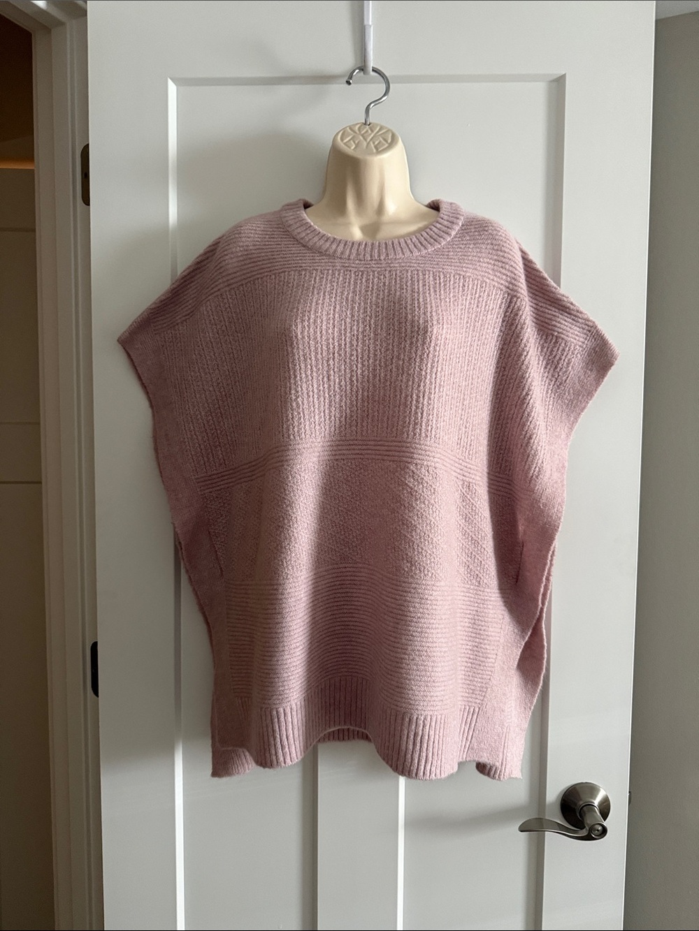 Universal Thread Blush Pink Knit Poncho Wrap OSFM